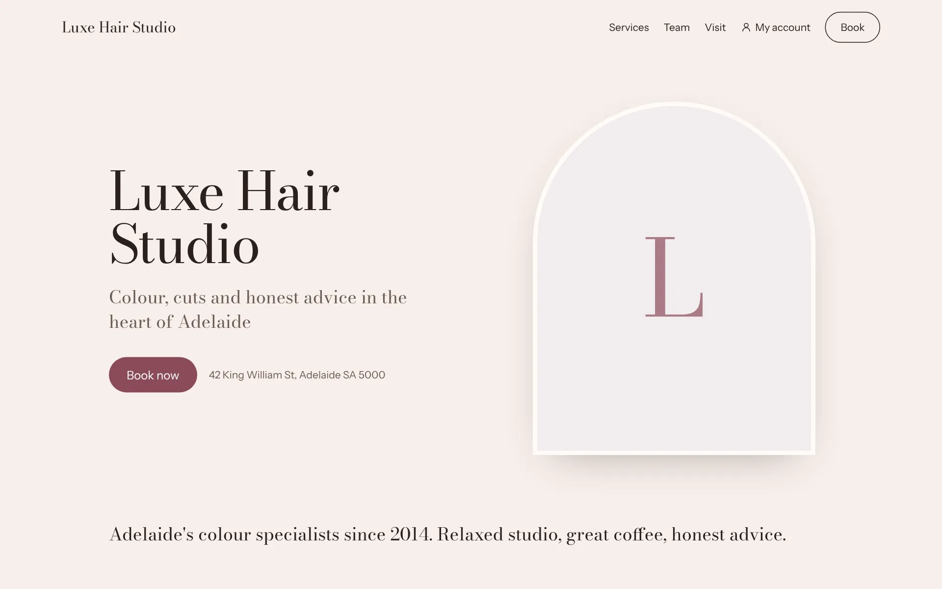 A salon website made with Eyroxis
